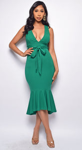 Reynosa Green Ruffle Dress